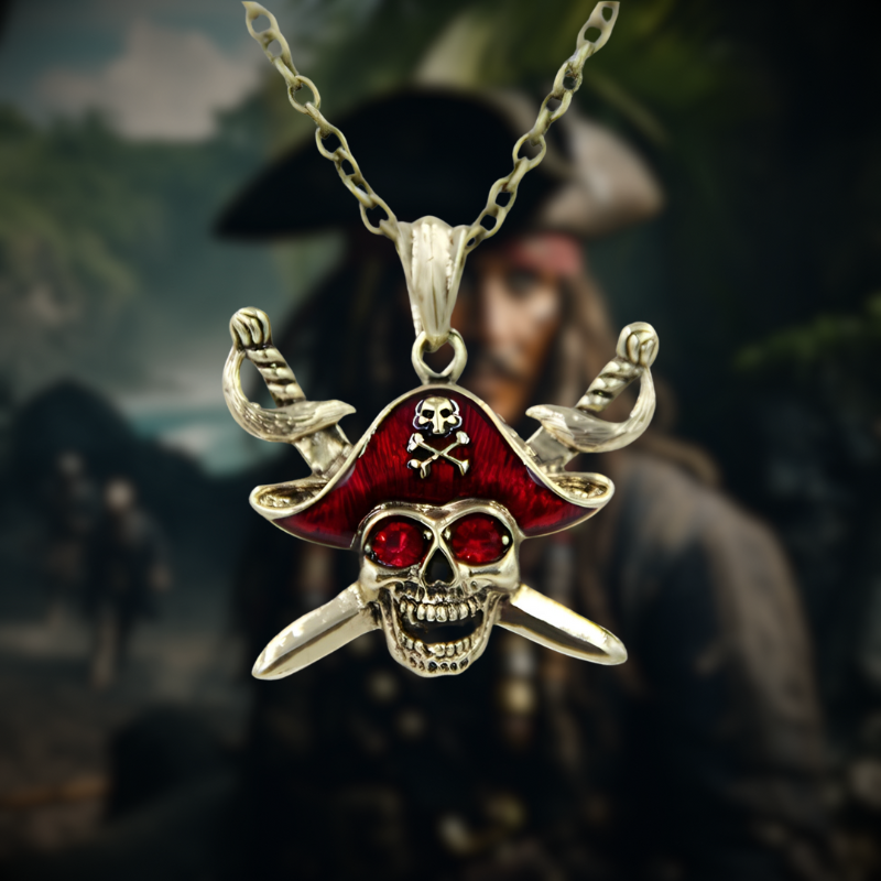 Ruby Skull Necklace