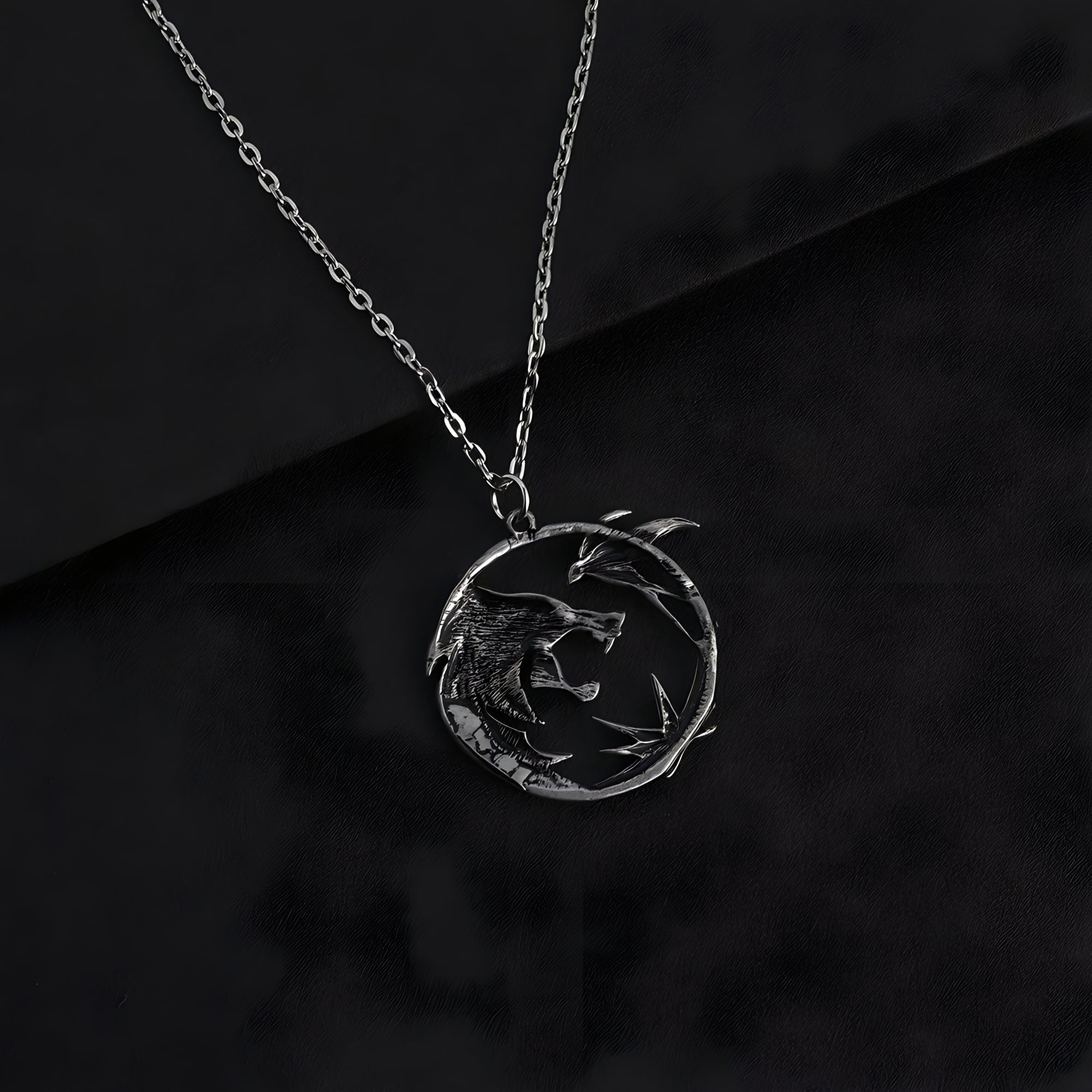 The Witcher Silver Wolf Necklace